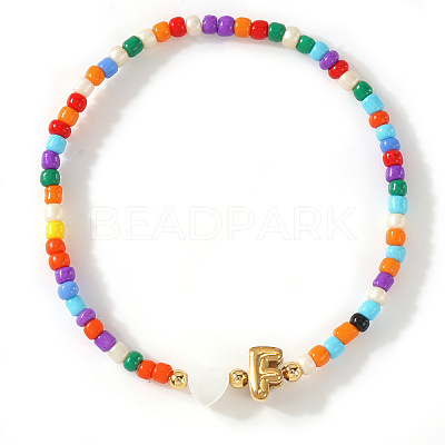 Colorful Round Glass Seed Bead Stretch Bracelets AO5283-6-1