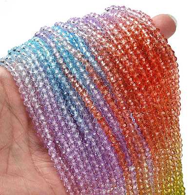 Transparent Painted Glass Beads Strands X1-DGLA-A034-T3mm-A12-1