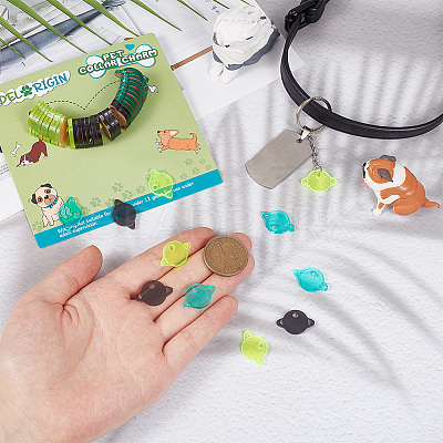 42Pcs 3 Colors Transparent Blank Acrylic Pet Dog ID Tag PALLOY-AB00049-1