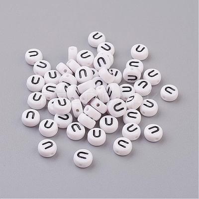 Acrylic Horizontal Hole Letter Beads X-PL37C9070-U-1