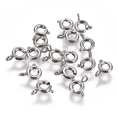 Non-Tarnish 304 Stainless Steel Spring Ring Clasps STAS-F224-02P-A-1