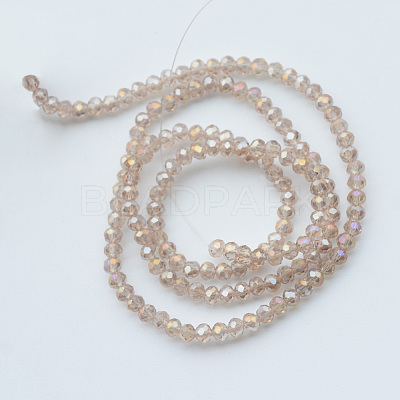 Electroplate Glass Beads Strands X-EGLA-R048-3mm-33-1
