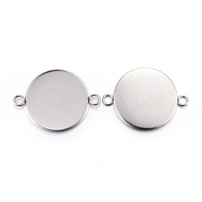 Tarnish Resistant 304 Stainless Steel Cabochon Connector Settings STAS-F191-15P-I-1