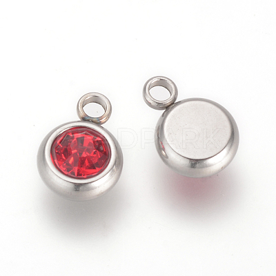 201 Stainless Steel Rhinestone Charms STAS-S068-07-1