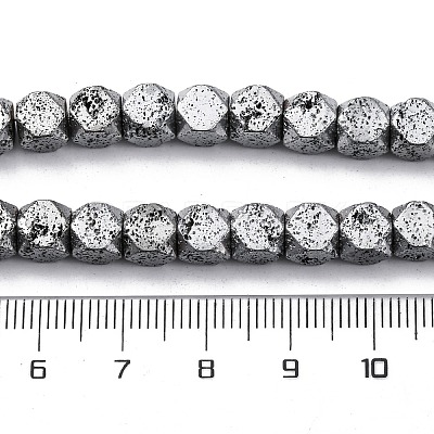 Electroplated Natural Lava Rock Beads Strands G-A256-C01-01D-1