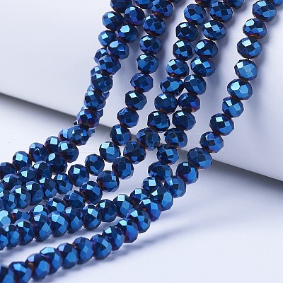 Electroplate Transparent Glass Beads Strands EGLA-A034-T1mm-UA02-1
