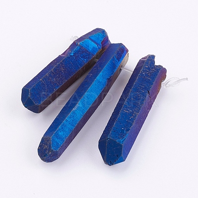 Electroplated Natural Quartz Crystal Graduated Beads Strands X-G-P315-A06-1