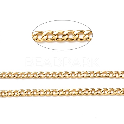 3.28 Feet PVD Vacuum Plating 304 Stainless Steel Cuban Link Chains X-CHS-G010-02G-1