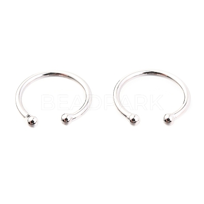Anti-Tarnish Rhodium Plated 925 Sterling Silver Cuff Earrings EJEW-H124-06P-1