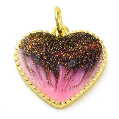 Brass Enamel Pendants KK-S401-17G-D-1