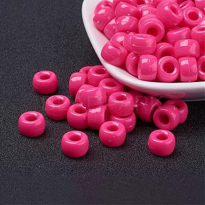 Opaque Acrylic European Large Hole Beads PL338-4-1