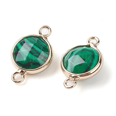 Synthetic Malachite Connector Charms G-C102-09G-G-1