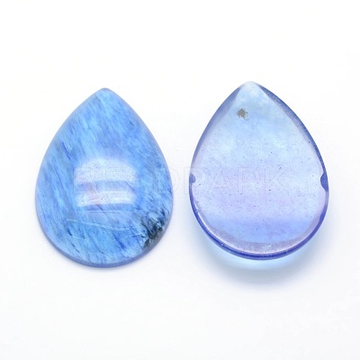 Blue Watermelon Stone Glass Cabochons X-G-P393-G03-1