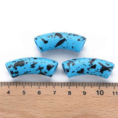 Opaque Spray Painted Acrylic Beads MACR-S372-001F-B07-1