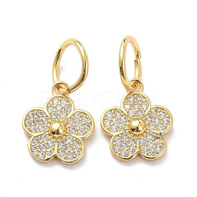 Brass Micro Pave Clear Cubic Zirconia Charms X-ZIRC-L091-075G-1