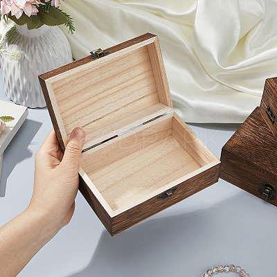 6Pcs Wooden Jewelry Packaging Boxes CON-FH0001-59-1