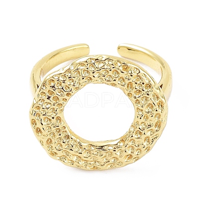Rack Plating Donut Brass Open Cuff Rings RJEW-B044-01G-1