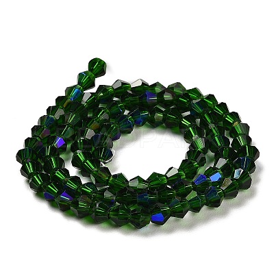 Transparent Electroplate Glass Beads Strands GLAA-F029-4mm-D25-1