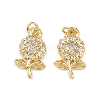 Brass Micro Pave Cubic Zirconia Pendants KK-F919-11G-1