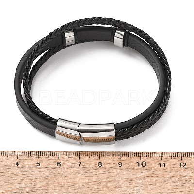Natural Quartz Crystal & Braided Microfiber Leather Multi-strand Bracelets for Women Men GG-CBAEA55-01E-1