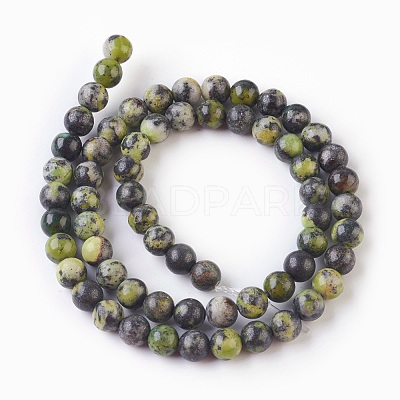 Natural Serpentine Beads Strands G-G767-05-6mm-1
