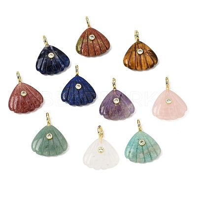 Natural Mixed Stone Carved Pendants G-C282-05-1