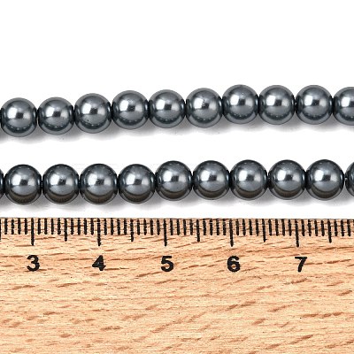 Eco-Friendly Dyed Glass Pearl Round Beads Strands HY-A002-6mm-RB077-1