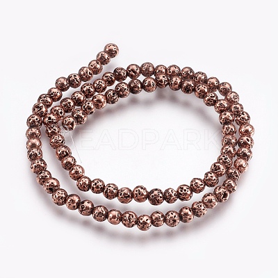 Electroplate Natural Lava Rock Beads Strands G-I200-17C-1