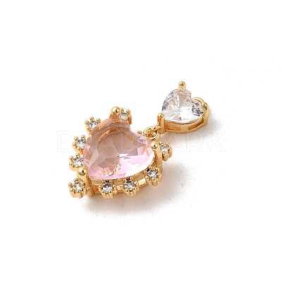 Brass Glass Charms KK-P340-02G-02-1