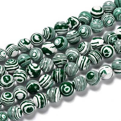 Synthetic Malachite Beads Strands X-G-I199-32-10mm-F-1