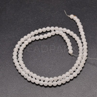 Natural White Jade Round Bead Strands G-G735-08-8mm-1