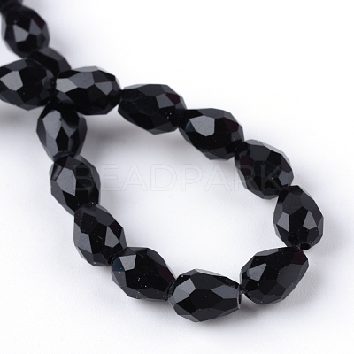 Transparent Glass Bead Strands GLAA-R024-6x8mm-12-1