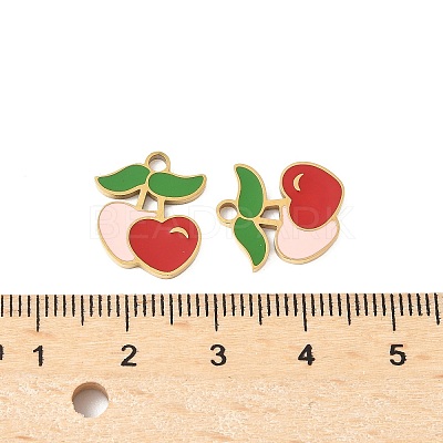 304 Stainless Steel Enamel Charms STAS-R168-02B-G-1