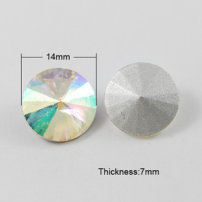Glass Pointed Back Rhinestone RGLA-R003-14mm-11-1
