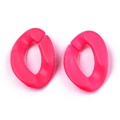 Opaque Spray Painted Acrylic Linking Rings X-OACR-R249-03B-1