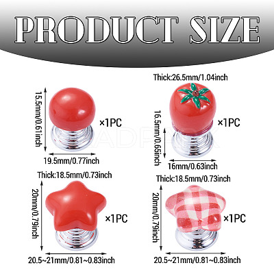 4Pcs 4 Styles Plastic Toilet Tank Button AJEW-TA0003-59-1