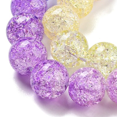 Spray Painted Crackle Glass Beads Strands DGLA-C002-8mm-07-1