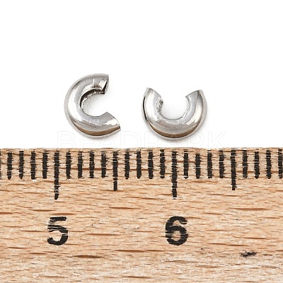 Tarnish Resistant 304 Stainless Steel Crimp Beads Covers STAS-L215-10P-1