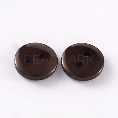 2-Hole Flat Round Resin Sewing Buttons for Costume Design BUTT-E119-28L-02-1