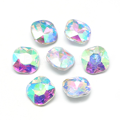 Pointed Back Glass Rhinestone Cabochons RGLA-T032-10x10mm-02-1