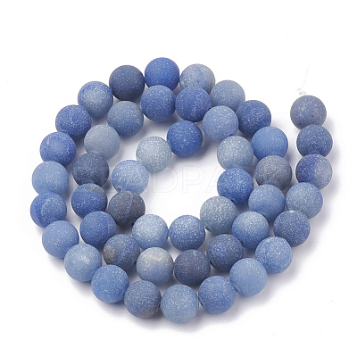 Dyed & Heated Natural Blue Aventurine Beads Strands G-T106-207-1