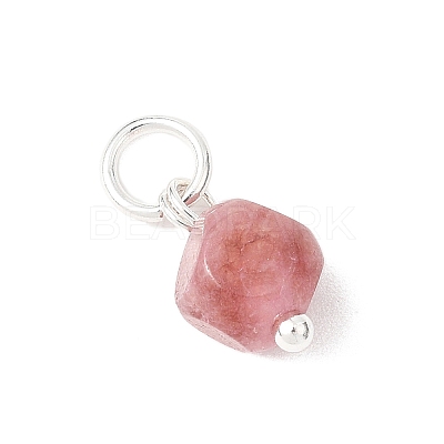 Natural Colorful Tourmaline Dice Charms PALLOY-JF04580-03-1
