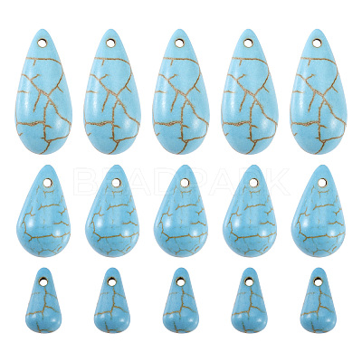 105Pcs 3 Styles Synthetic Turquoise Dyed Beads Strands G-TA0001-91A-1