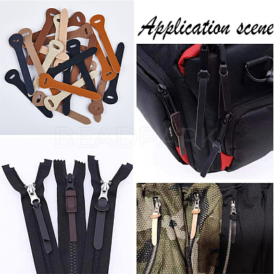 24Pcs Cowhide Zipper Puller Head PURS-GF0001-09B-1