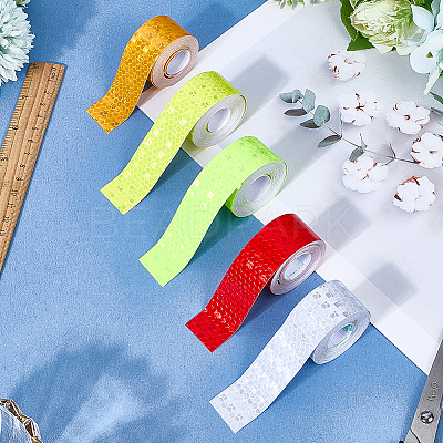 5 Rolls 5 Colors PET & PVC AUMO-mate Car Reflective Strip Sticker AJEW-SP0002-18-1
