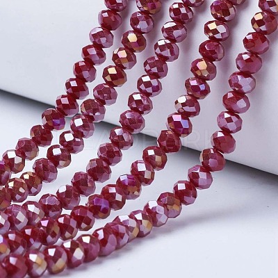 Electroplate Glass Beads Strands EGLA-A034-P4mm-B04-1