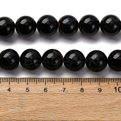 Dyed Natural Blue Tiger Iron Beads Strands G-G286-A03-12mm-1