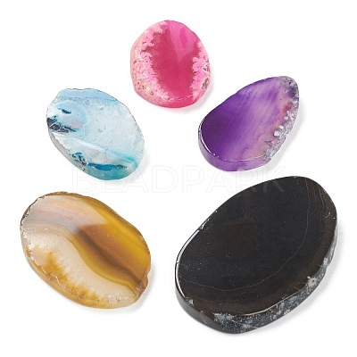 Rough Raw Natural Dyed & Heated Agate Slices Cabochons G-H245-09-1