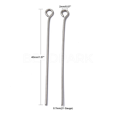 Tarnish Resistant 304 Stainless Steel Eye Pin X-STAS-R045-40mm-1