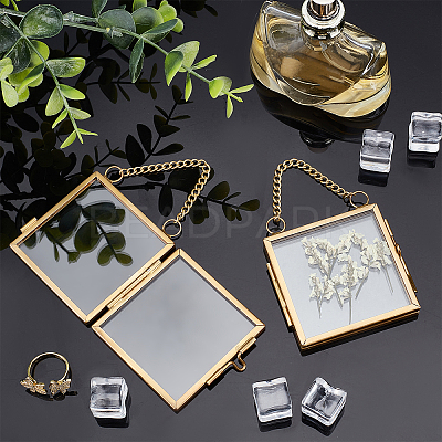 Wall Hanging Brass Double Folding Picture Frames DIY-WH0283-32-1
